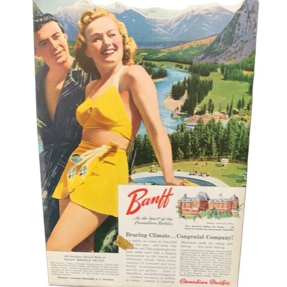 Vintage 1941 Canadian Pacific Rail Banff Hotel Ad Advertisement - Picture 3 of 4